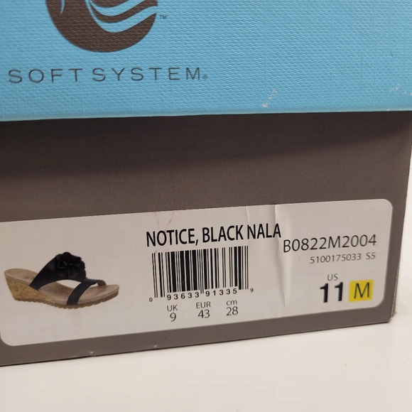 LifeStride Notice Black Nala Wedge Sandal Size Women's 11 with Box - Picture 14 of 14